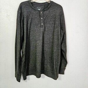 The North Face Charcoal Gray Men's Long Sleeve Henley Pullover Shirt Size XXL